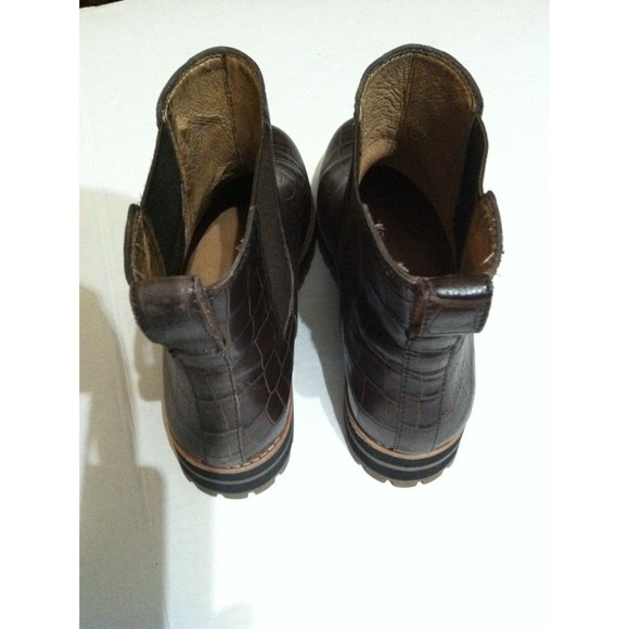 MADEWELL WOMEN'S IVY CHELSEA BROWN LEATHER CROC EMBOSSED ANKLE BOOTS SIZE: 8 - Picture 8 of 10